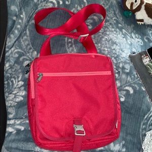 Eddie Bauer coral red iPad shoulder bag